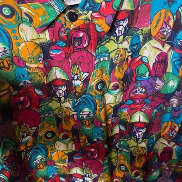 UNIQUE 80's Anne Pinkerton Size M - ALIENS UFO Tunic - Pleated Tail - RETRO - Picture 5 of 5